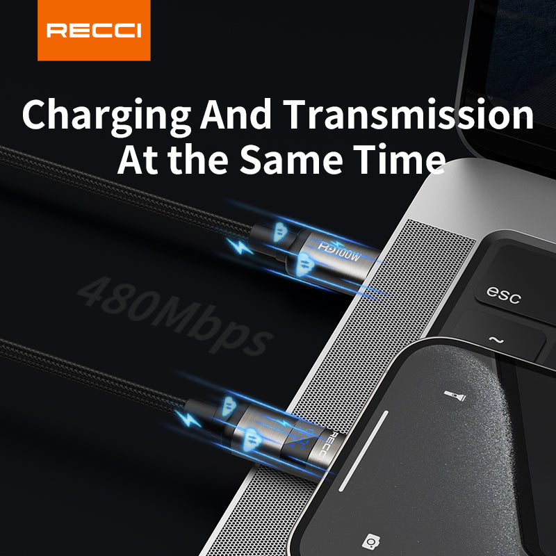 Recci RS32CC PD100W C-C Data Cable (1.5M) - Black