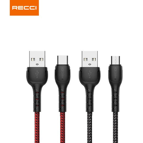 Recci RTC-N16C USB-A to Type C 3A Charging Cable 1M (Red)