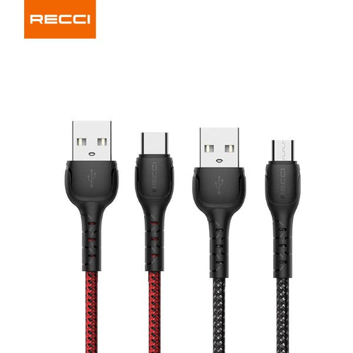 Recci RTC-N16C USB-A to Type C 3A Charging Cable 1M (Black)