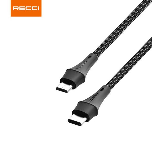 Recci RTC-N19C USB-A to Type C 3A Charing Cable 1M (Black)