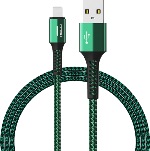 Recci RTC-P30C USB-A to Type C 3A Charging Cable 1.2M Green