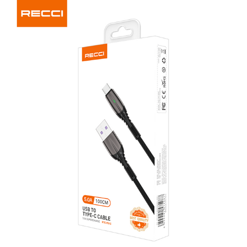 Recci RTC-P01C USB-A to Type C 5A Charging Cable 1M (Black)