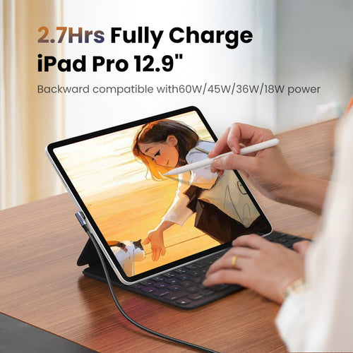 Ugreen US334 100W & 480Mbps USB-C 2.0 to Angled USB-C M/M Round Cable Aluminium Shell with Braided 2m (Black)