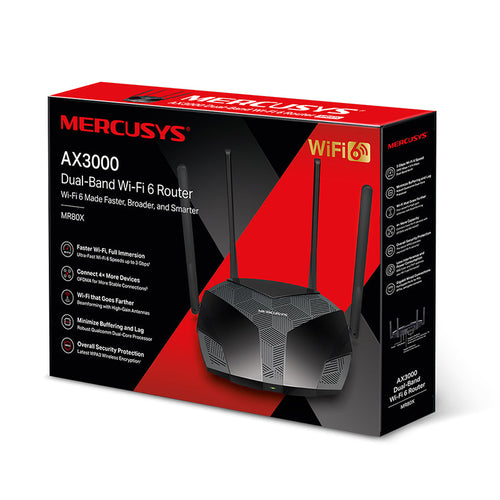 Mercusys MR80X AX3000 Dual-Band Wi-Fi 6 Router