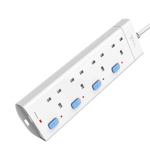 Bull E304T-30 4Way 3M Power Extension Socket with Surge Protection