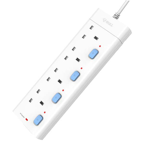 Bull E304T-30 4Way 3M Power Extension Socket with Surge Protection