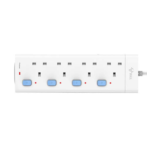 Bull E304T-30 4Way 3M Power Extension Socket with Surge Protection