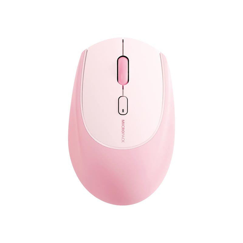 MicroPack MS-201W-PK Lifestyle 2.4G + Bluetooth Wireless Mouse, Pink