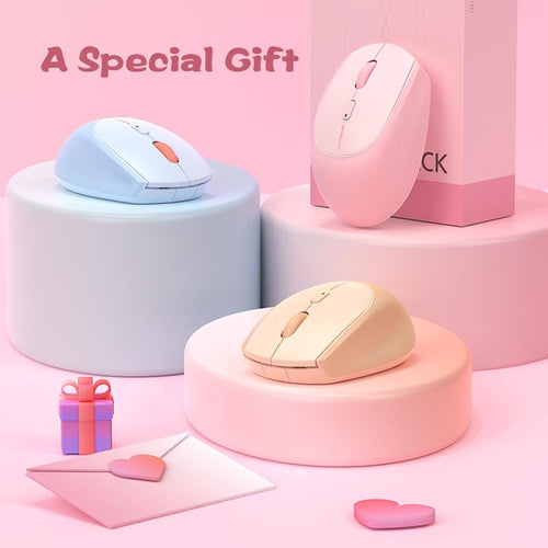 MicroPack MS-201W-CR Lifestyle 2.4G + Bluetooth Wireless Mouse, Cream