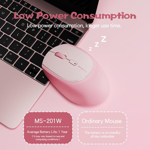 MicroPack MS-201W-CR Lifestyle 2.4G + Bluetooth Wireless Mouse, Cream