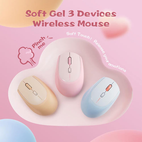 MicroPack MS-201W-CR Lifestyle 2.4G + Bluetooth Wireless Mouse, Cream