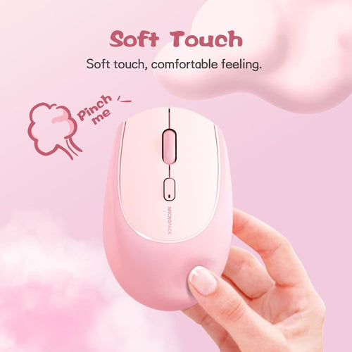 MicroPack MS-201W-CR Lifestyle 2.4G + Bluetooth Wireless Mouse, Cream