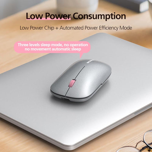 MicroPack ML-203W-GY Lifestyle 2.4G+Bluetooth Rechargeable Wireless Mouse, Grey