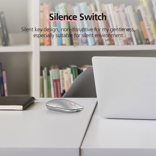 MicroPack ML-203W-GY Lifestyle 2.4G+Bluetooth Rechargeable Wireless Mouse, Grey