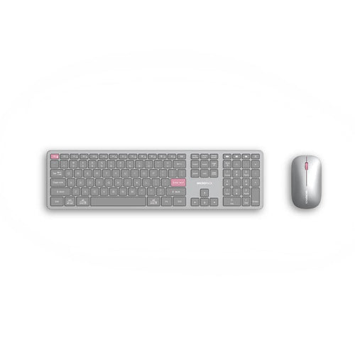 MicroPack K-310W-GY Lifestyle 2.4G+Bluetooth Rechargeable Wireless Keyboard, Grey