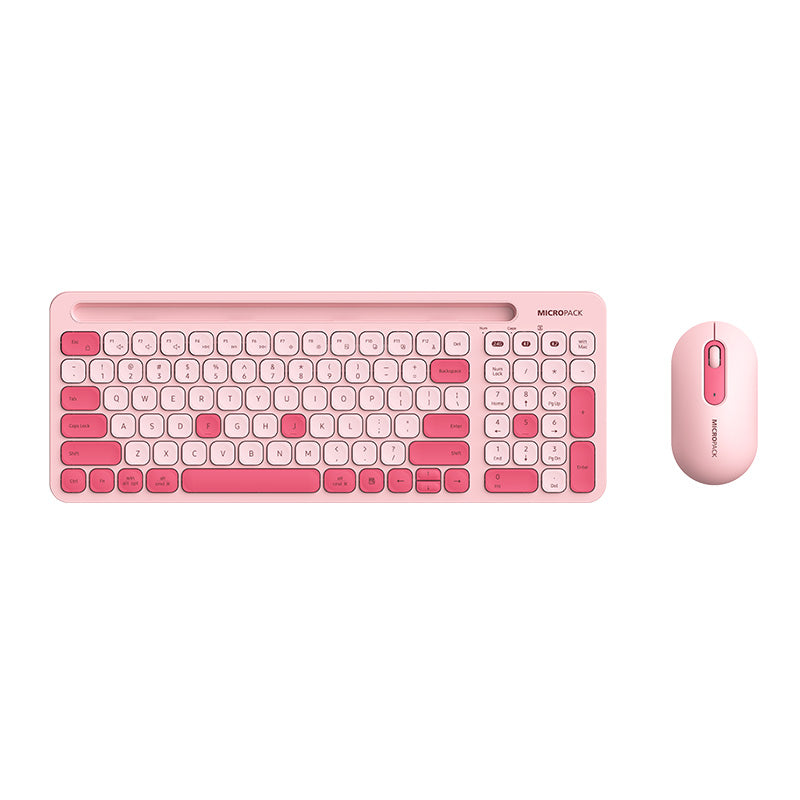 MicroPack KM-238W-EN-PM 2.4G+BlueTooth Wireless KeyBoard+Mouse Combo, Plum