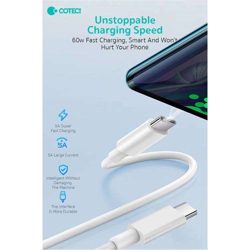 COTECi USB-C to USB-C TPE 60W Fast Charging Cable 1M
