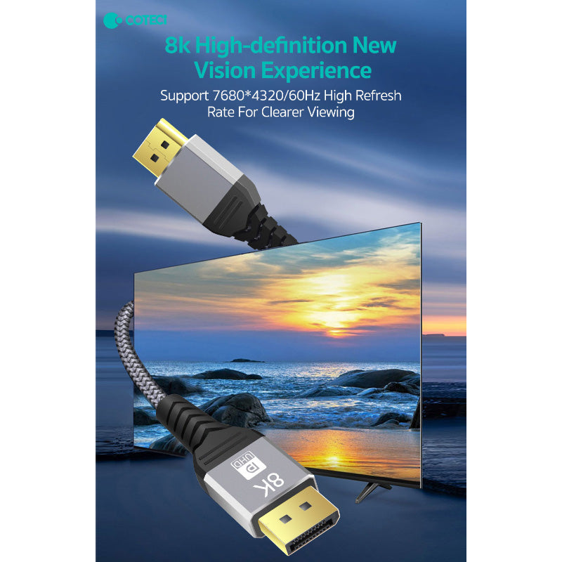 COTECi Display Port 1.4 8K Cable 1M