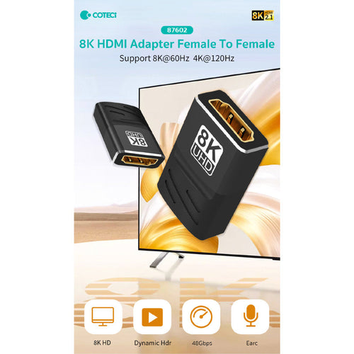COTECi 8K HDMI Female to Female Adapter