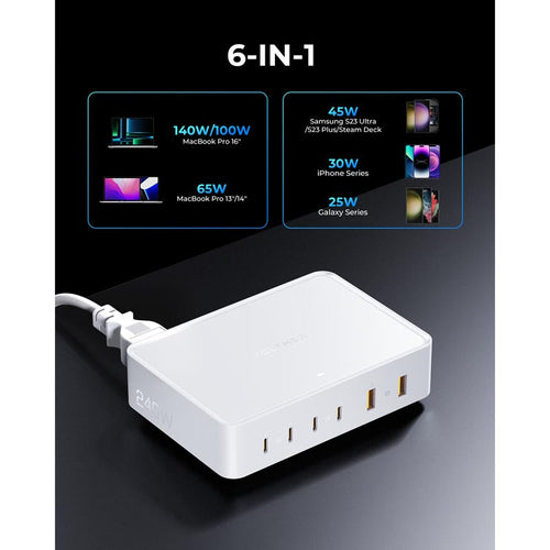 Voltme Revo 240 240W 4C+2A PD3.1 Power Hub (White)