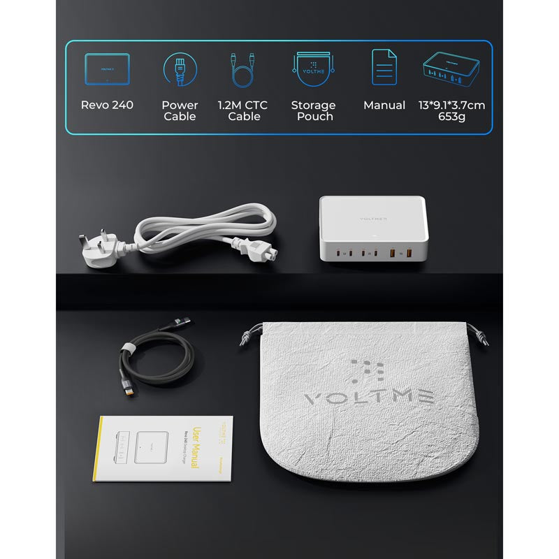 Voltme Revo 240 240W 4C+2A PD3.1 Power Hub (White)