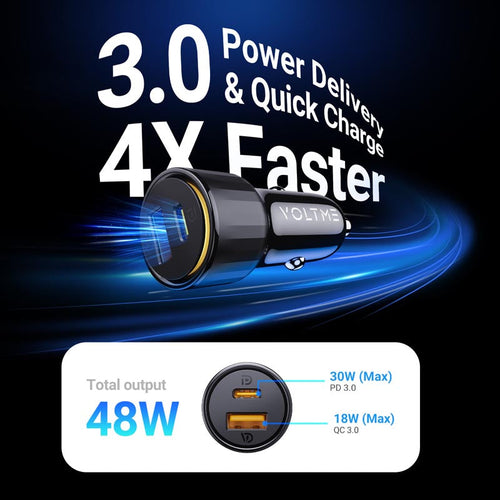 Voltme Cazo 48W 1C+1A Car Charge (Black)
