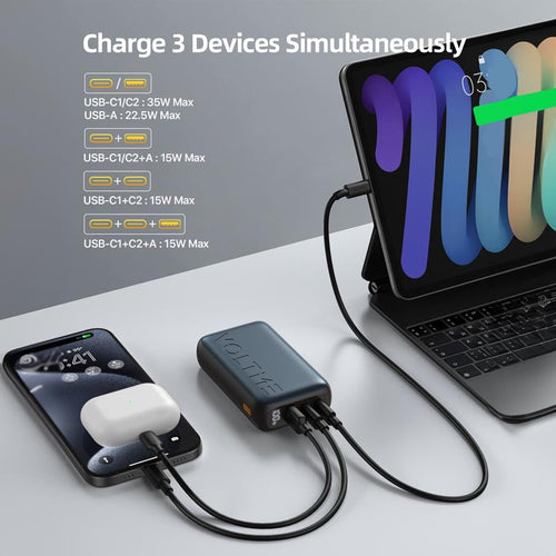 Voltme Hypercore Trio 35W 10000Mah Power Bank (Grey)