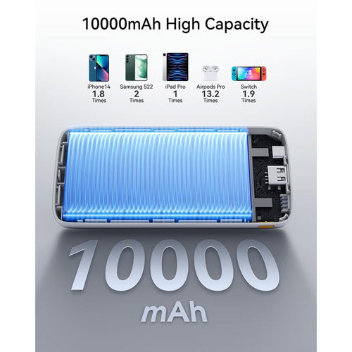Voltme Hypercore 10K Essential 22.5W Ultra Thin Power Bank (Grey)