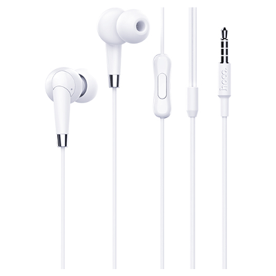 Hoco M58 Wired Earphones with Mic (White)