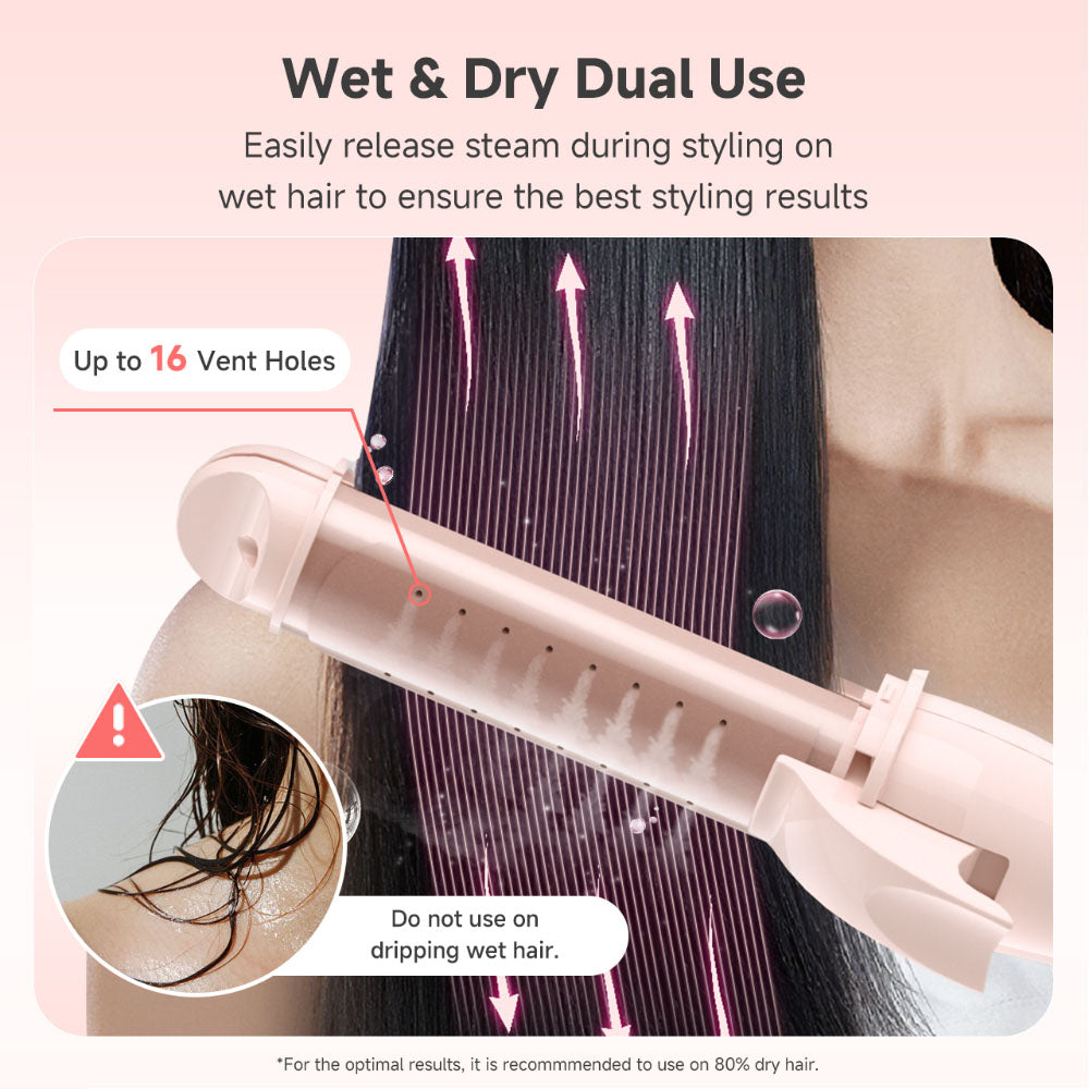 Simplus JFBA012PK00-S Curling 2-in-1 Straightening Pink