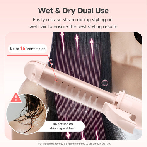 Simplus JFBA012PK00-S Curling 2-in-1 Straightening Pink