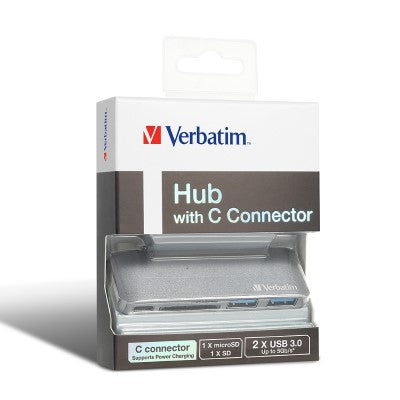 Verbatim Type C Hub with Type C Charging (Grey)