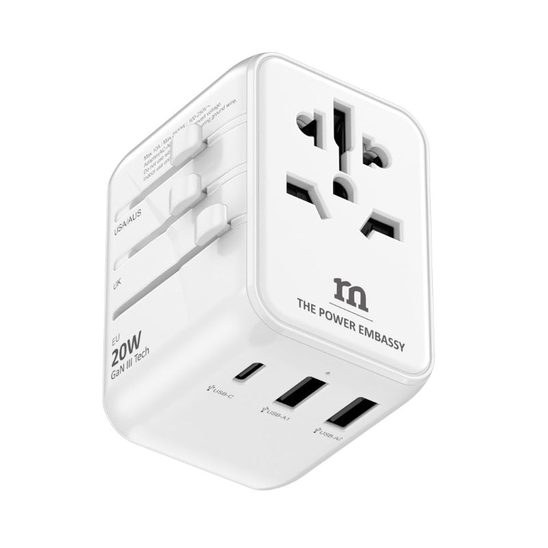 Redmonster World Plug Basic PD20W Universal Travel Adapter (White)