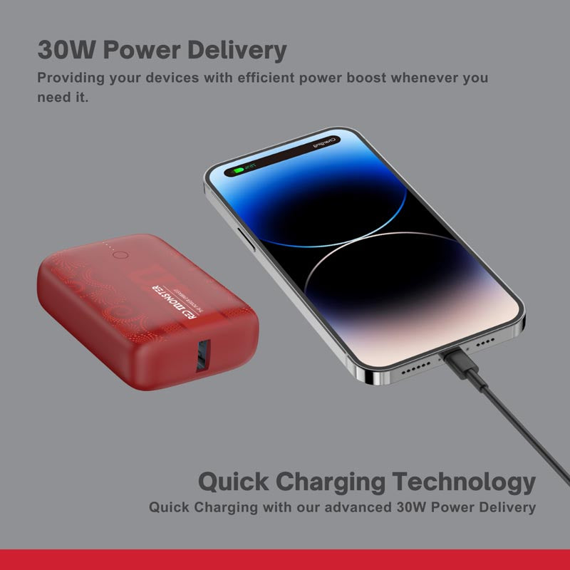 Redmonster Power Up+ Mini 10000mAh PD30W Power Bank (Blue)