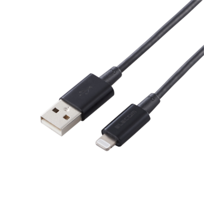 Elecom MPA-UALPS10BK Durable Aluminium 1m Lightning Cable (Black)