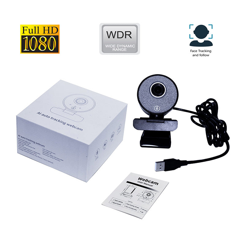 DLab W21 Full HD 1080P Autofocus AI Webcam With Tripod (Black)