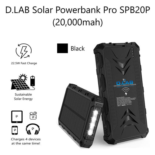 DLab SPB20P 20000mAh Solar Powerbank Pro (Black)