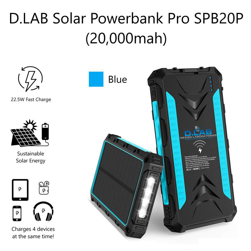 DLab SPB20P 20000mAh Solar Powerbank Pro (Blue)