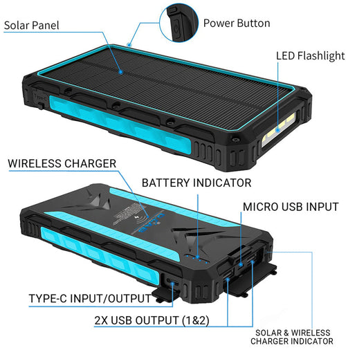 DLab SPB20P 20000mAh Solar Powerbank Pro (Blue)