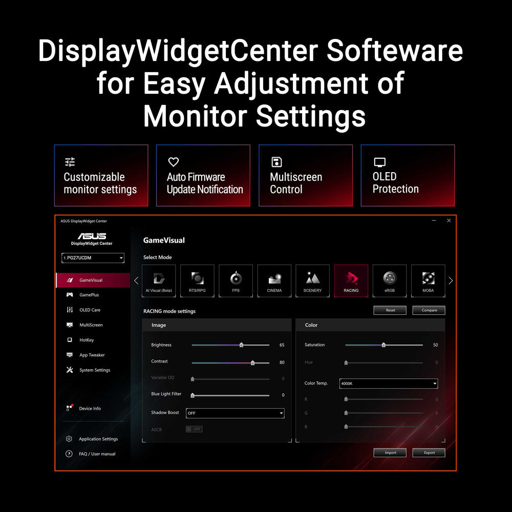 Asus ROG Swift OLED PG27UCDM - 27 UHD QD-OLED 240Hz Gaming Monitor