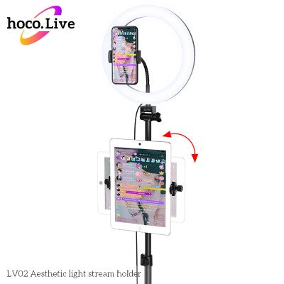 Hoco LV02 Selfie LED Ring Light with Tripod & Holder for 3Devices