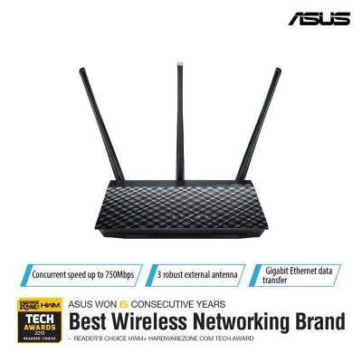 Asus RT-AC53 Wireless AC750 Dual-Band Gigabit Router 300/43