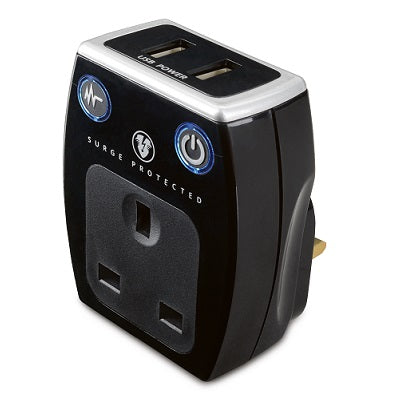 Masterplug SRGAUSBPB2-MPA USB Charger+2 USB (2.1A) Surged