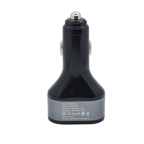 Recci RUC-B1 Dual-Output USB Car Charger Grey