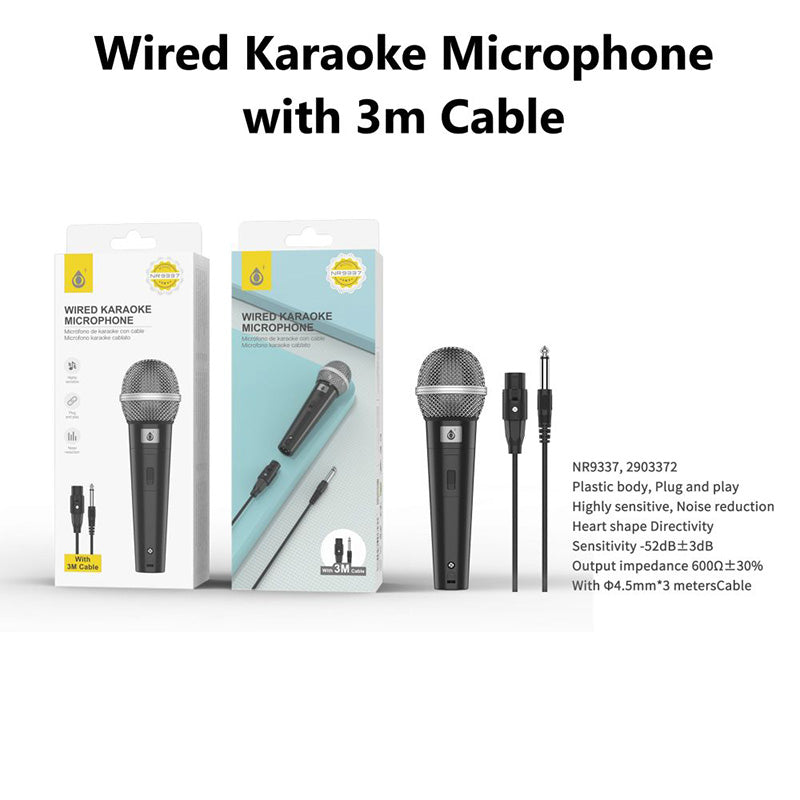 Moveteck NR9337 Wired Mircophone with 3M Cable (Black)