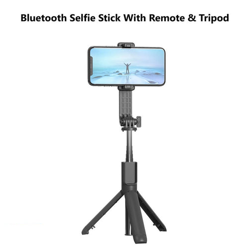 Moveteck TE5024 BT Selfie-Stick With Remote & Tripod (Black)
