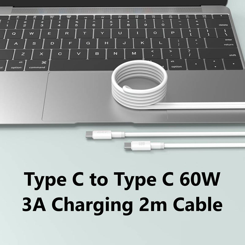 Moveteck TB1323 Type C to Type C 60W 3A 2M Cable (White)