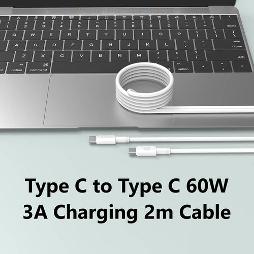 Moveteck TB1323 Type C to Type C 60W 3A 2M Cable (White)