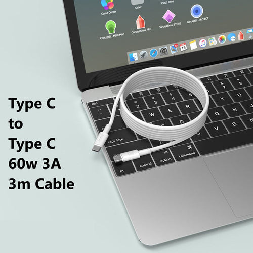 Moveteck TB1324 Type C to Type C 60W 3A 3M Cable (White)