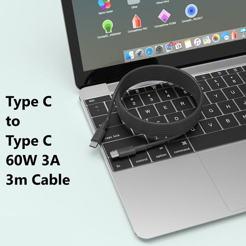 Moveteck TB1324 Type C to Type C 60W 3A MM Cable (Black)